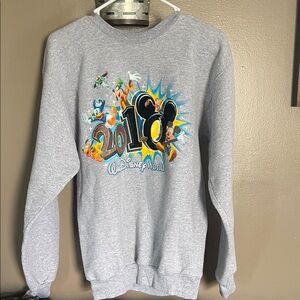 Disney Gray Crewneck Sweatshirt with 2010 Character Graphic